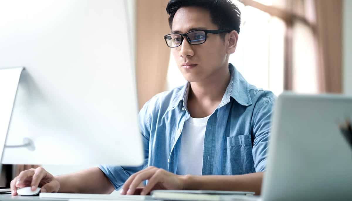 Man using laptop