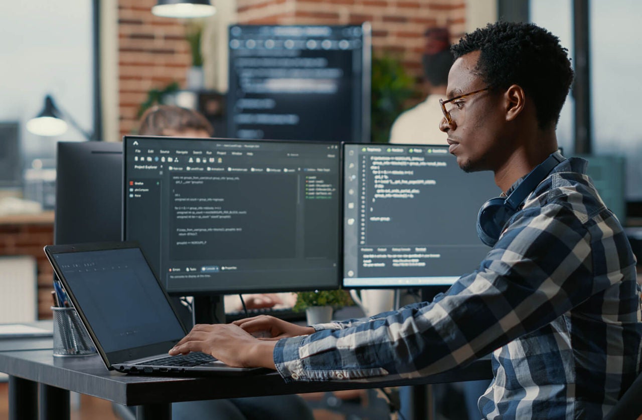 IT professional working in an office