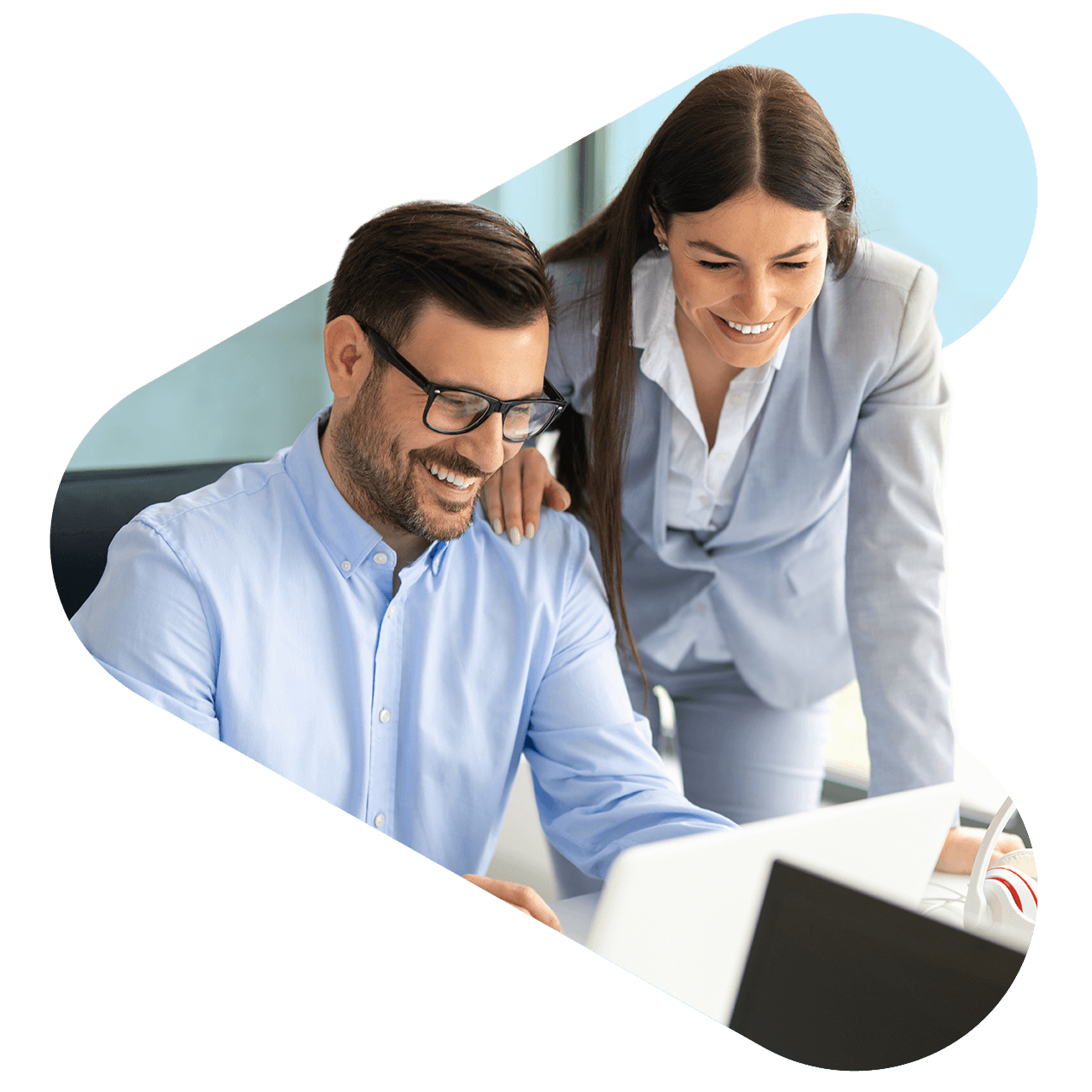 two financial services workers