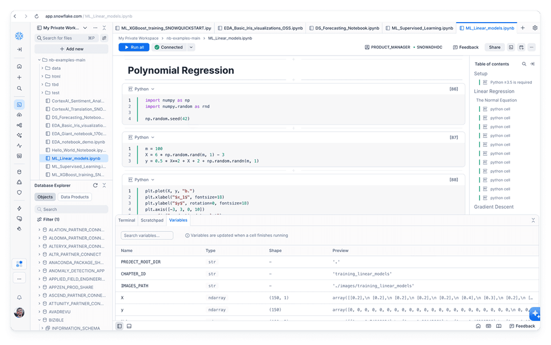 notebook regression