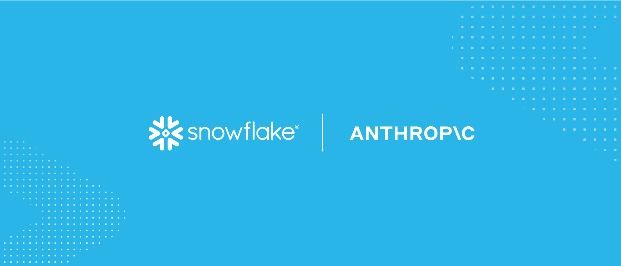 Snowflake and Anthropics logos on a blue background