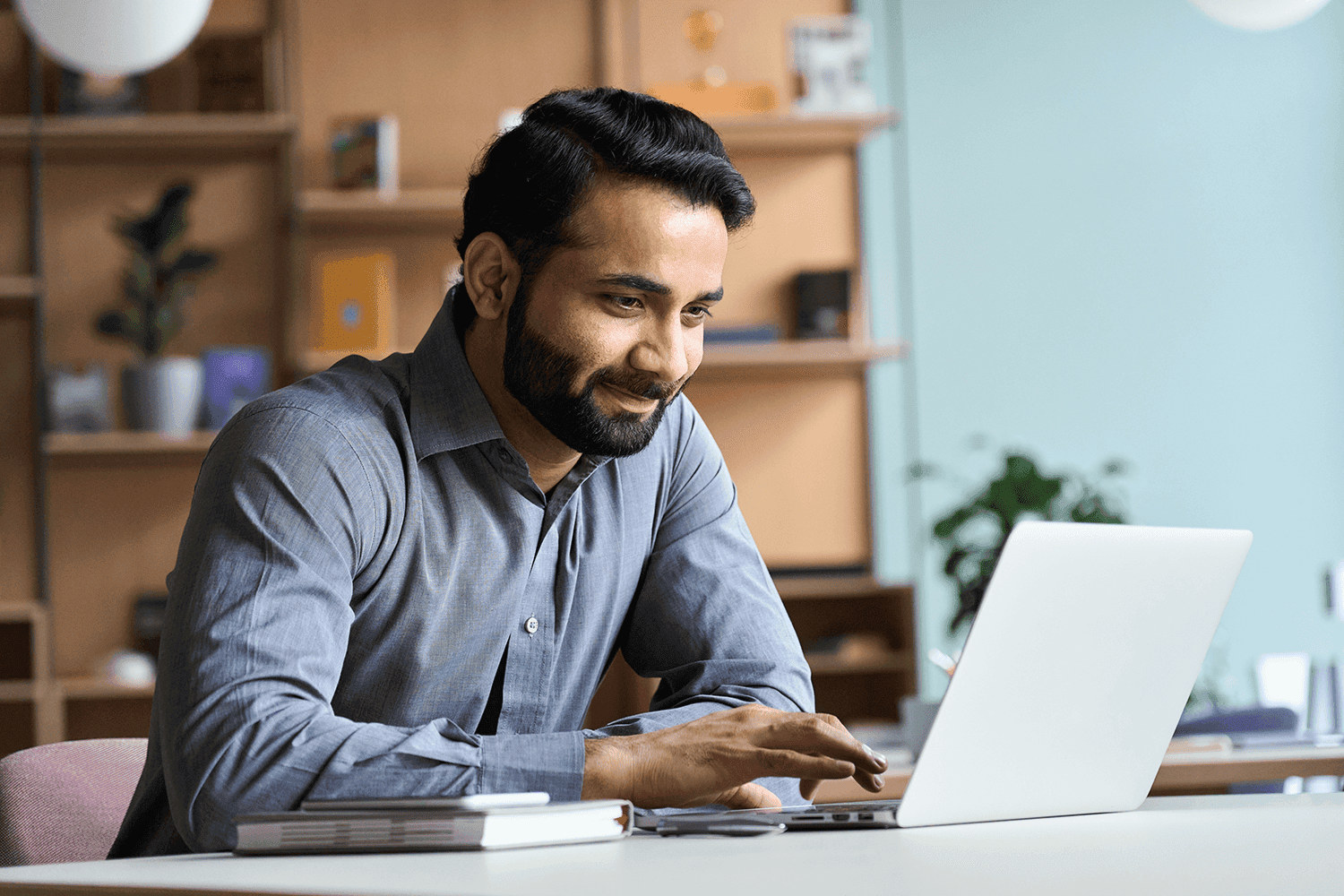 man using laptop